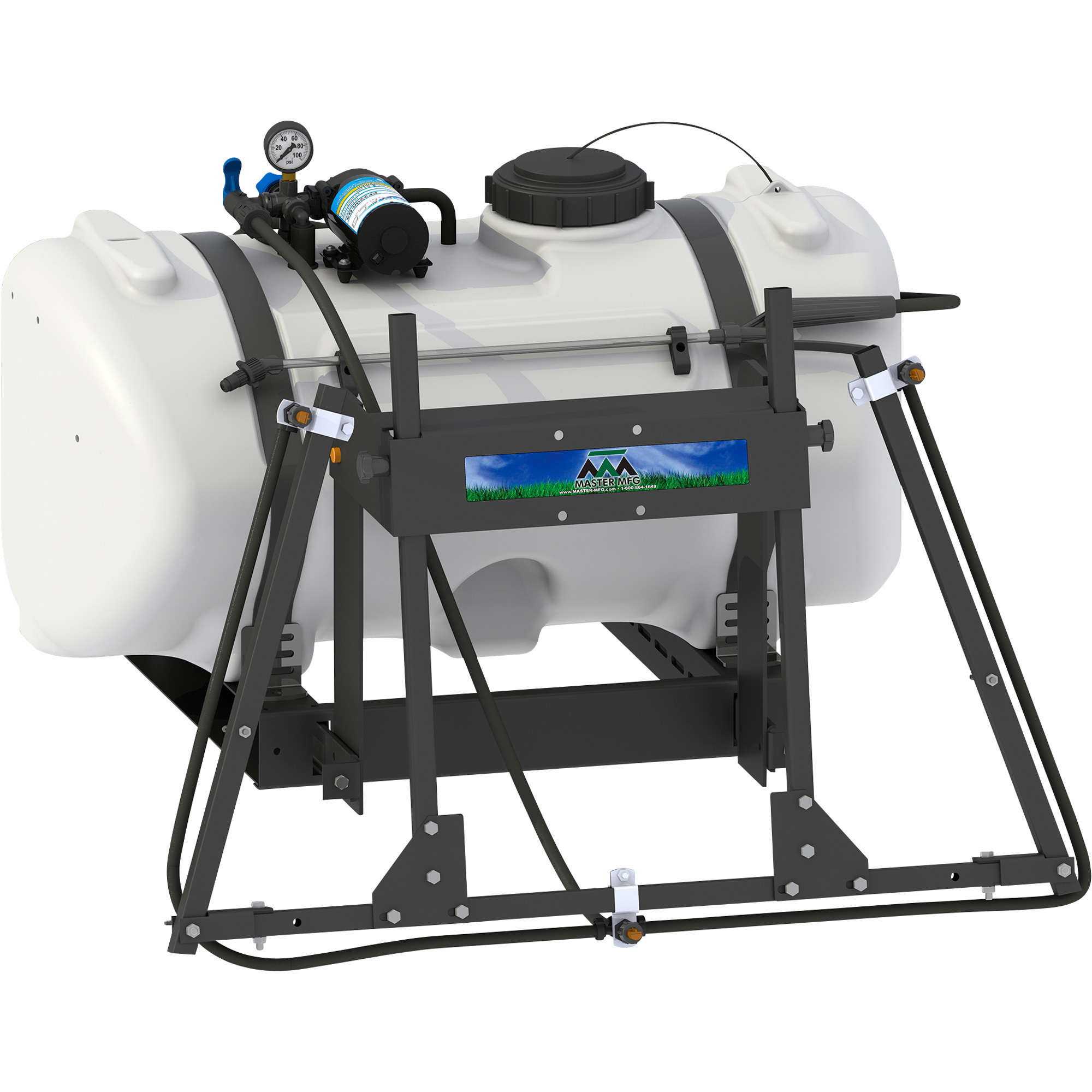 Master Mfg, UTV SPRAYER - 40 OTG, Tank Size 40 Gal, Flow 2.2 GPM, Pressure 60 PSI, Model# UTO-I1-040D-MM